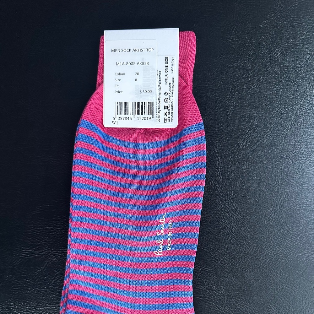Men Socks, Pink/Lt Blue, PAUL SMITH "Artist Top"